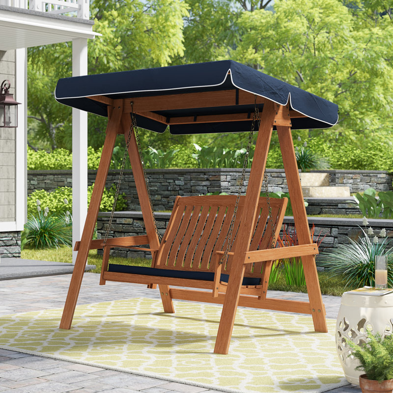 Wooden porch swing with canopy sale